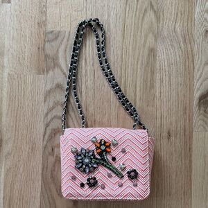 Embellished Orange Shoulder Bag